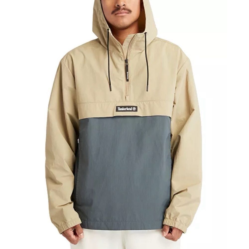 TIMBERLAND Men's Half-Zip Colorblocked Water-Resistant Windbreaker Jacket